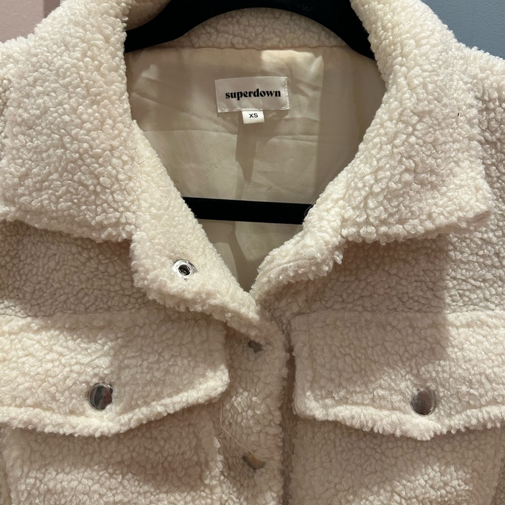 superdown Cream Teddy Jacket - Picture 5 of 6